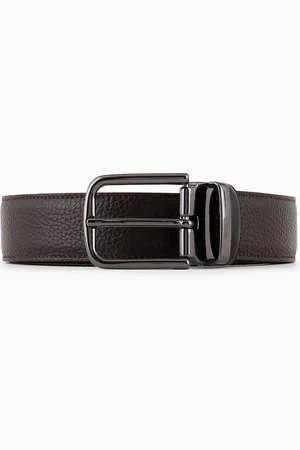Emporio Armani Reversible belt in pebbled leather