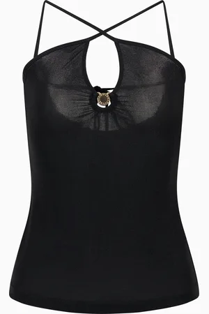 Emporio Armani Beachwear top with logo ring detail