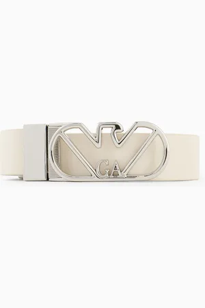Emporio Armani Reversible belt in deer-print leather with eagle buckle