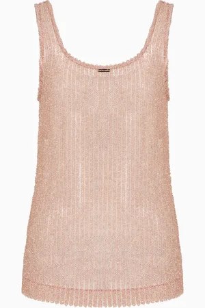 Emporio Armani Fuzzy lurex beachwear tank top