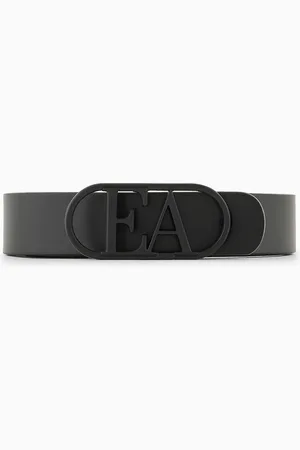 Emporio Armani Leather belt with EA buckle
