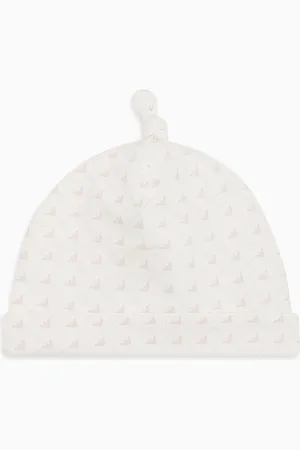 Emporio Armani Jersey beanie with op-art eagles