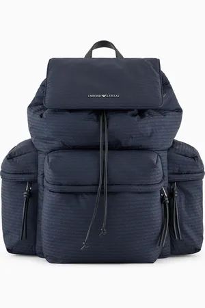 Emporio Armani Nylon backpack with all-over, jacquard logo lettering
