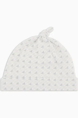 Emporio Armani Jersey beanie with op-art eagles