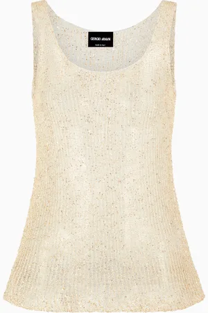 Giorgio Armani Lurex knit top with sequins
