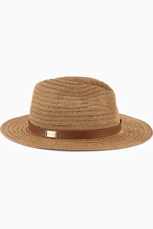 Emporio Armani Braided hemp hat with band