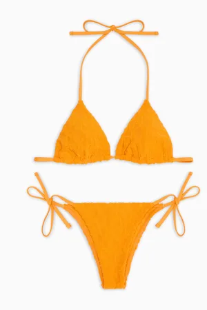 Emporio Armani ASV padded triangle bikini in all-over 3D bold logo recycled jacquard