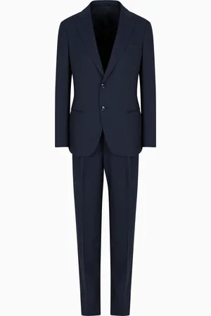 Giorgio Armani Single-breasted Soho line suit in virgin wool armure