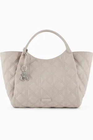 Emporio Armani Quilted nappa leather-effect oversized shopper bag