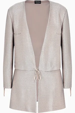 Giorgio Armani Raffia-effect cotton and viscose jacket