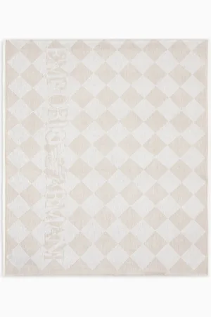 Emporio Armani Jacquard lurex stole with check motif