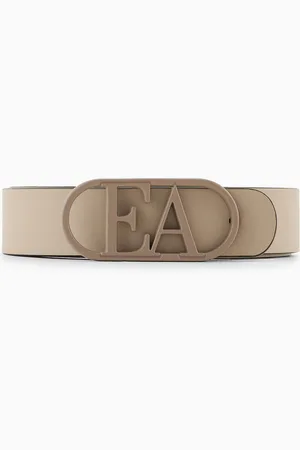 Emporio Armani Leather belt with EA buckle