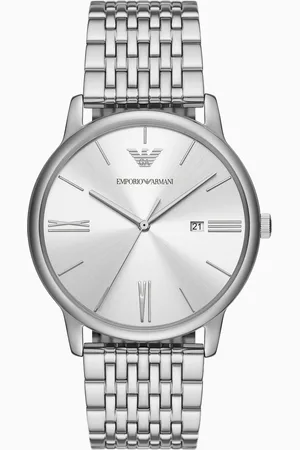 Emporio Armani Three-Hand Date Stainless Steel Watch