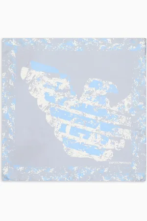 Emporio Armani Pure silk foulard with logo print