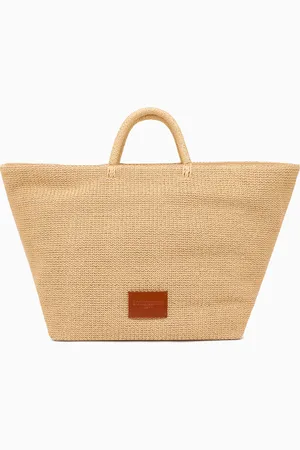Emporio Armani Woven raffia oversized shopper bag