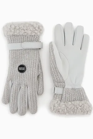 Giorgio Armani Neve gloves in deerskin and lamé knit