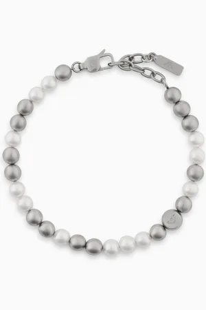 Emporio Armani White Glass Pearl Beaded Bracelet
