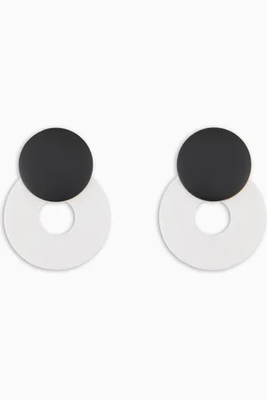 Emporio Armani Two-tone oversized double-hoop earrings