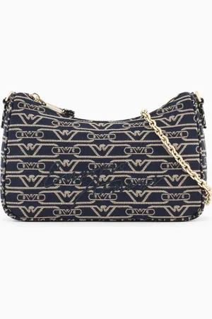 Emporio Armani Jacquard canvas bag with all-over monogram