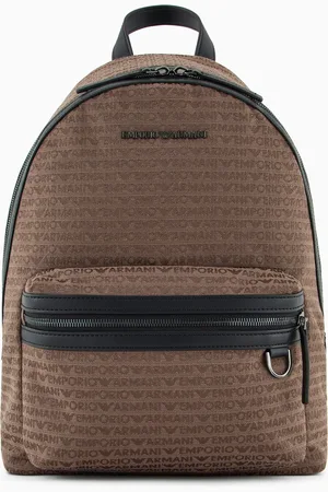 Emporio Armani Jacquard backpack with all-over lettering