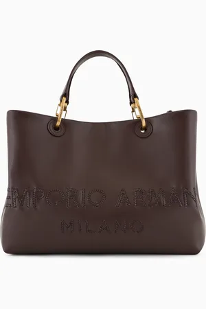 Emporio Armani MyEA shopper bag in interwoven logo leather