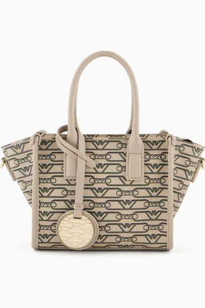 Emporio Armani Small shopper bag with all-over monogram print