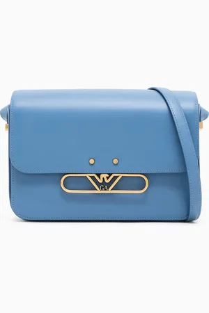 Emporio Armani Smooth leather shoulder bag with metal eagle logo