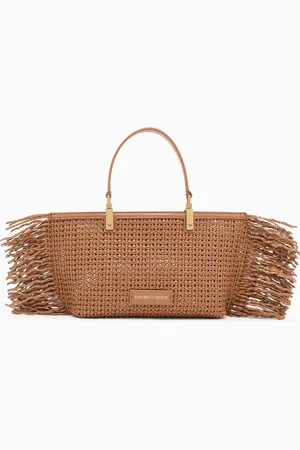Emporio Armani Braided handbag with fringe detail