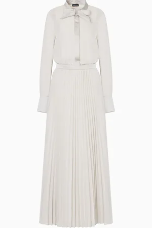 Emporio Armani Technical georgette two-piece effect long dress
