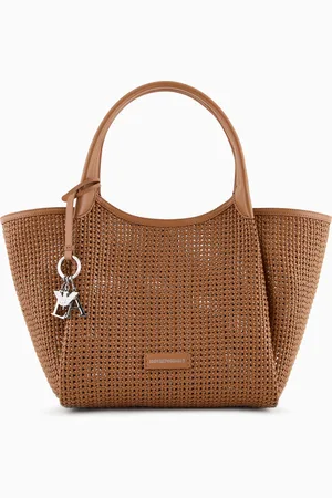 Emporio Armani Interwoven shopper bag with logo charm