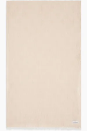 Emporio Armani Brushed linen-blend polka-dot jacquard stole