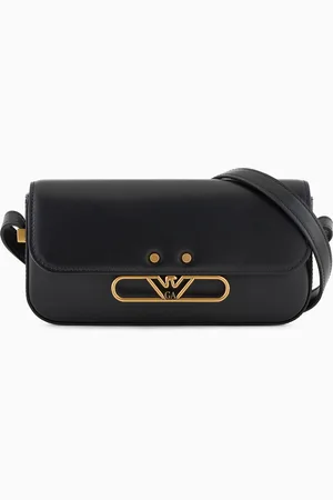 Emporio Armani Smooth leather mini shoulder bag with metal eagle logo