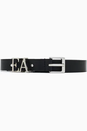 Emporio Armani Smooth leather belt with moulded EA buckle