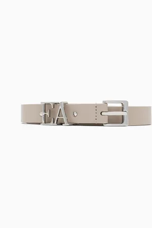 Emporio Armani Smooth leather belt with moulded EA buckle