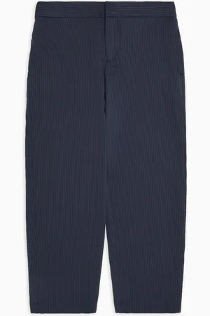 Emporio Armani Special Occasion piqué-effect micro-textured crêpe jersey trousers