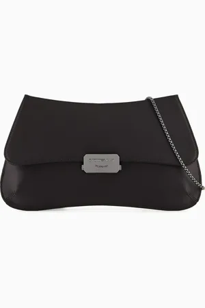 Emporio Armani Satin clutch bag with chain strap
