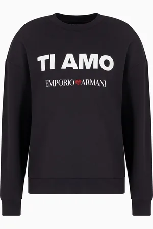 Emporio Armani ASV French terry sweatshirt with Ti amo print