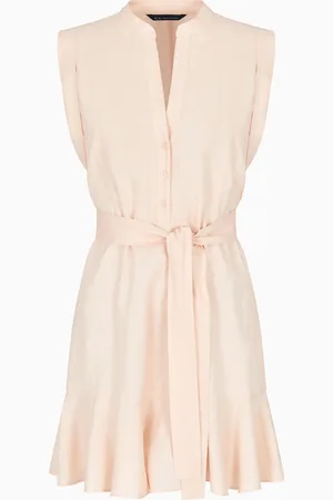 Armani Exchange Short dress in linen and cotton with belt