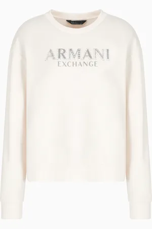 Armani Exchange Crewneck sweatshirt with metal logo