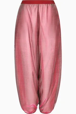 Emporio Armani Wide trousers in iridescent knit mesh