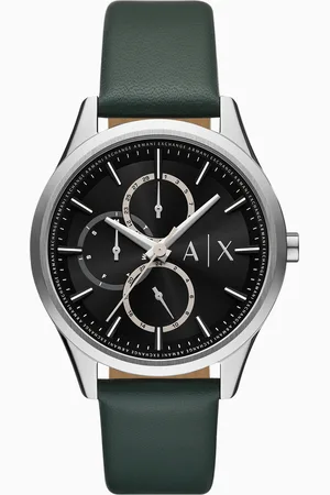 Armani Exchange Multifunction Black Leather Watch