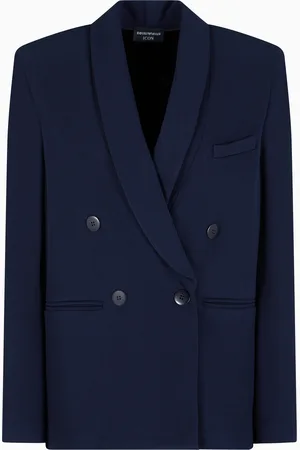 Emporio Armani Icon compact piqué double-breasted blazer