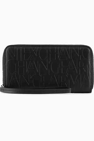 Armani Exchange Crocodile Print Zip Around Wallet