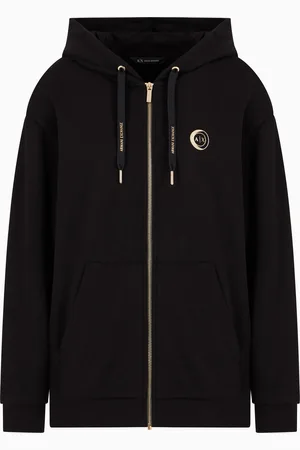 Armani Exchange Metal Logo Zip Up Hoodie