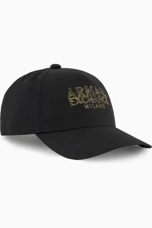 Armani Exchange Cotton visor cap with blurred logo