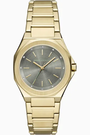Armani Exchange Three-Hand Gold-Tone Stainless Steel Watch