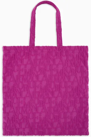 Emporio Armani ASV Beachwear shopper bag in bold 3D logo fabric