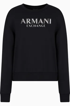 Armani Exchange Crewneck sweatshirt with metal logo