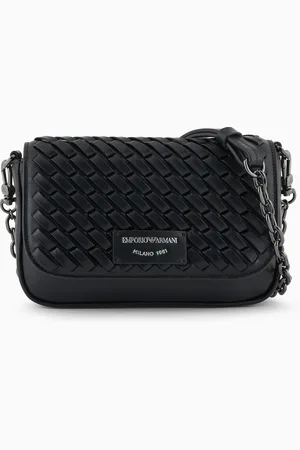 Emporio Armani Mini bag in interwoven leather with chain shoulder strap