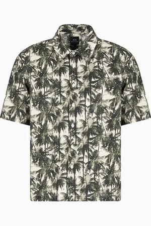 Armani Exchange Regular fit palm tree patterned shirt